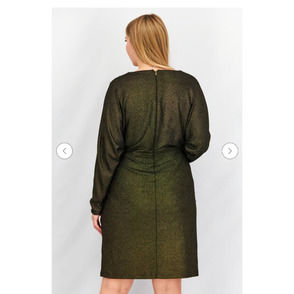 Women's Lauren Ralph Lauren long sleeve Dress Size 16 Gold and Black - Picture 3 of 3